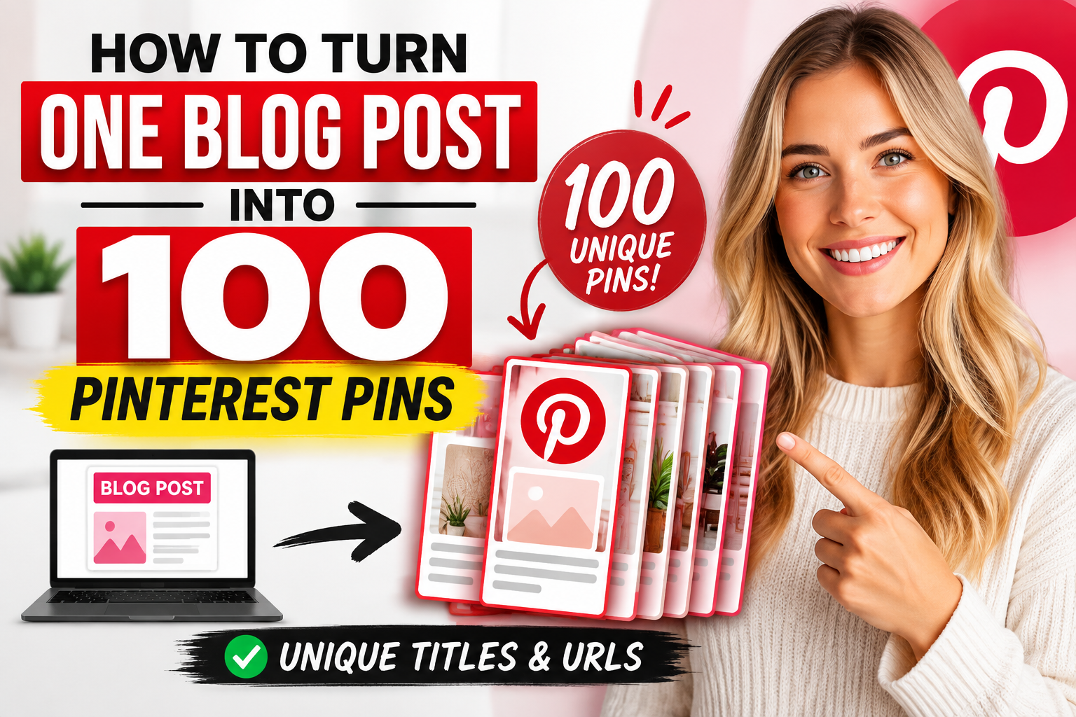 How to Turn One Blog Post into 100 Pinterest Pins with Unique Titles and URLs