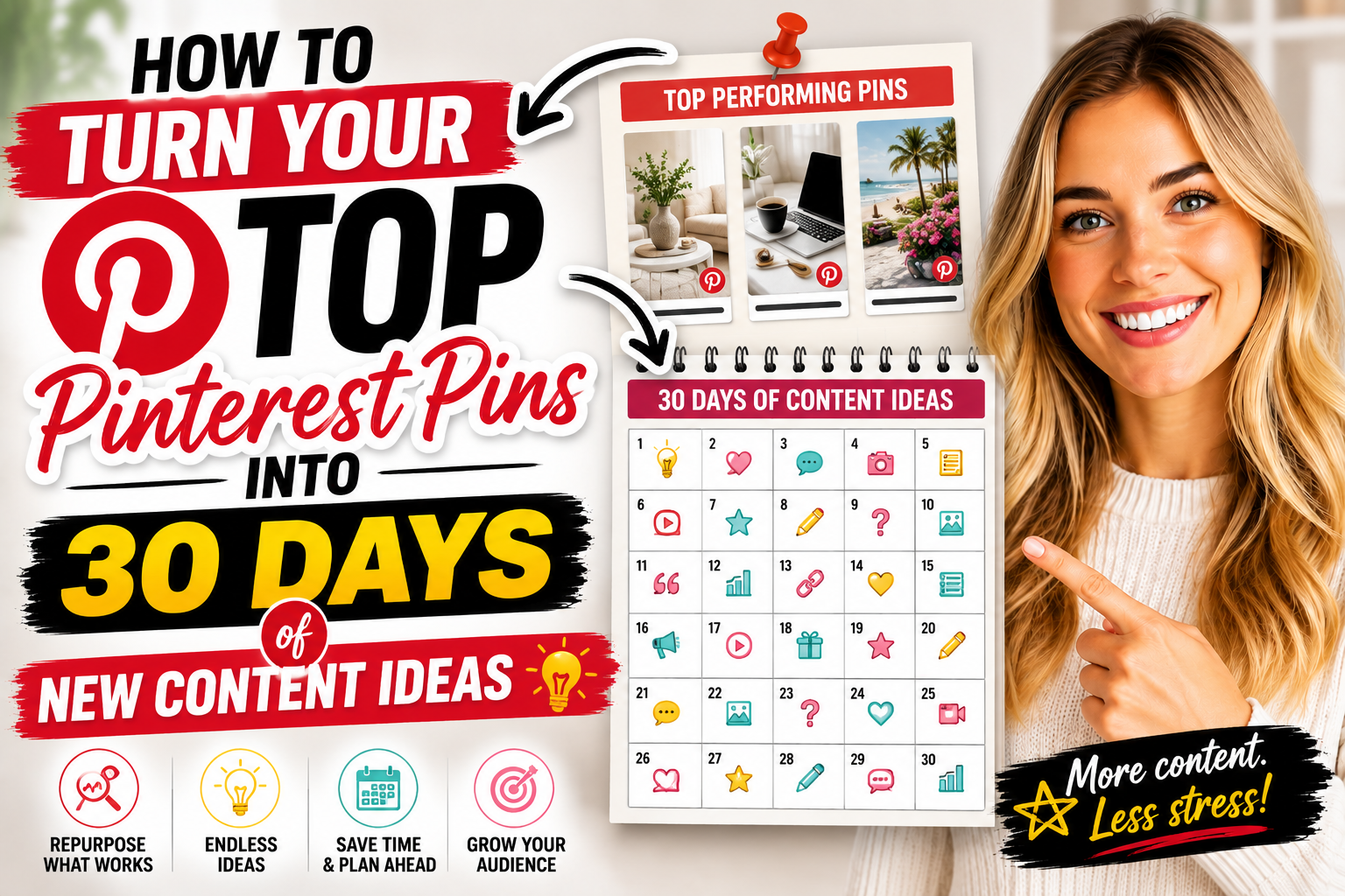 How to Turn Your Top Pinterest Pins Into 30 Days of New Content Ideas